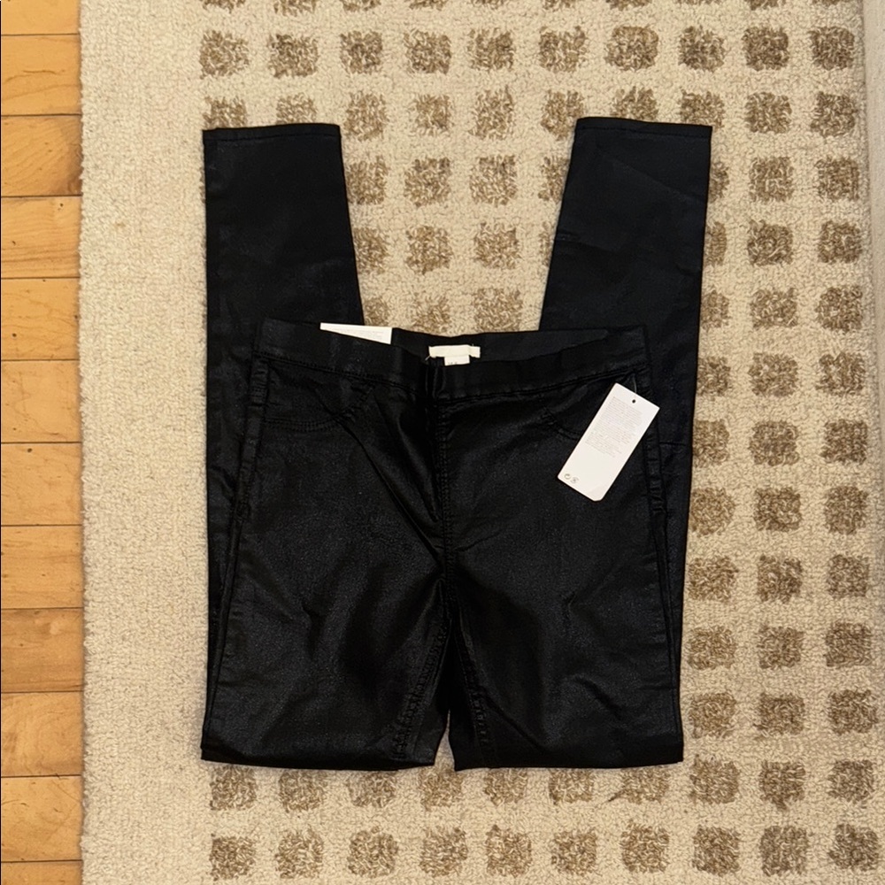 H&M Shiny Black Denim Jeggings